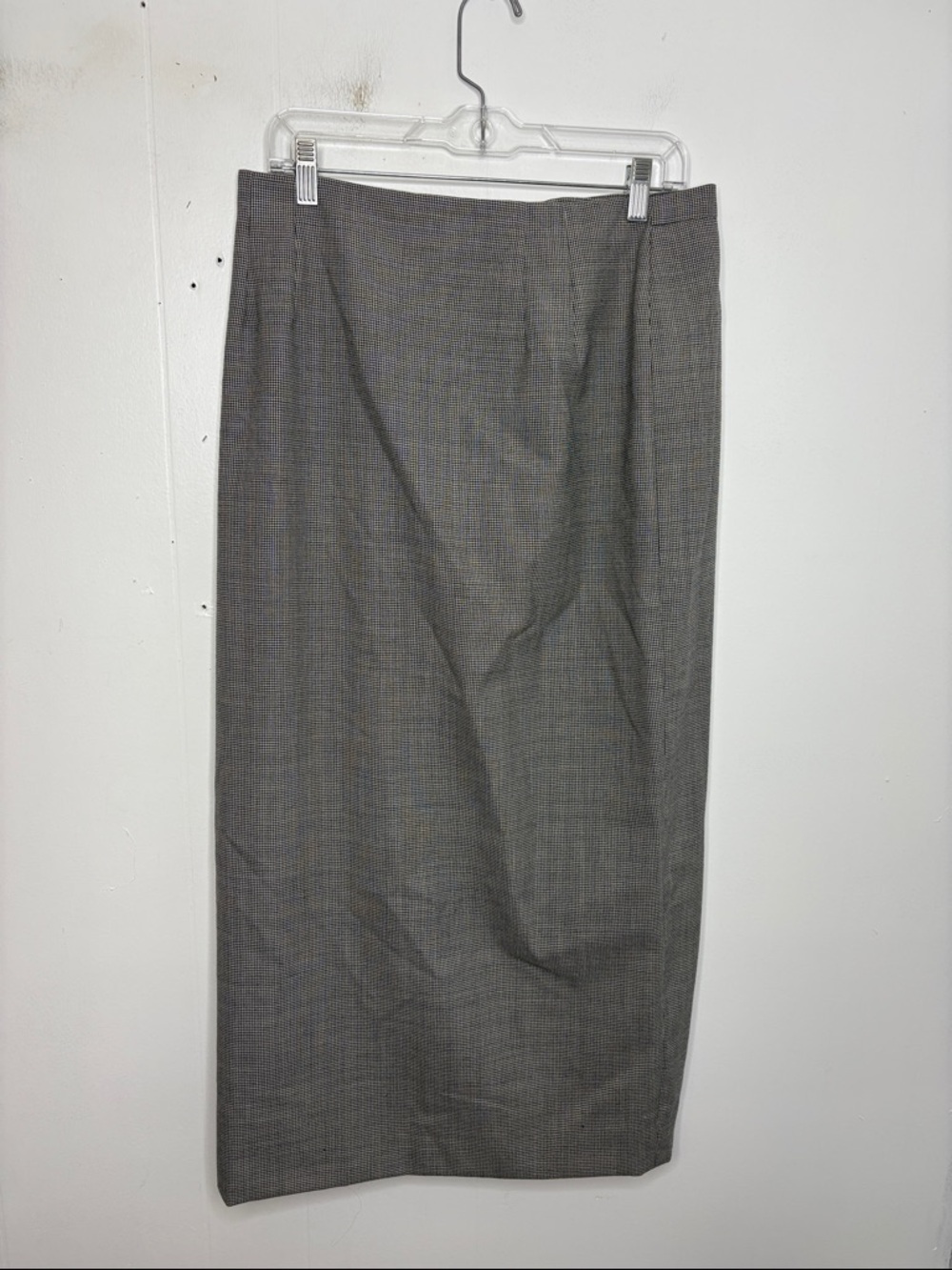 Talbots Skirt Womens 14 Maxi Houndstooth Plaid Lined Worsted Wool Academia Work